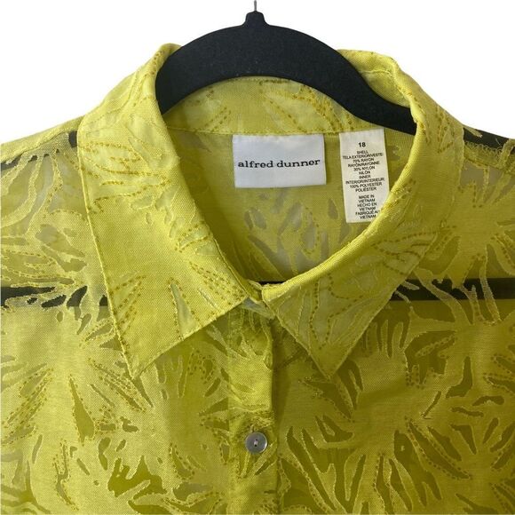 Alfred Dunner Floral Button Front Shirt Sz 18 - Picture 7 of 8